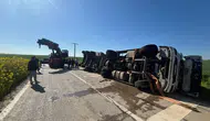 Tekirdağ'da kontrolden çıkan tır devrildi : Sürücü alkollü çıktı