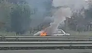 Eskişehir Çevre Yolu'nda yangın : Otomobil alev alev