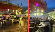 Ankara'da kontrolden çıkan otomobil, Sıhhiye Köprüsü'nden düştü