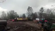 Karabük'te orman işçilerinin yakınına yıldırım düştü