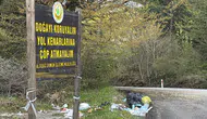 Bolu'da çirkin görüntü : ‘Çöp atmayın' tabelasının altı çöple doldu