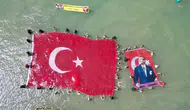 Hatay Arsuz’da 19 Mayıs etkinliği : 138 metrekarelik Türk bayrağı denizde açıldı
