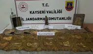 Kayseri’de jandarmadan tarihi eser operasyonu : Papirüs ve heykeller ele geçirildi