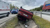 Çorum'da kontrolden çıkan otomobil takla attı : 5 yaralı