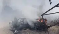 Osmaniye'de park halindeki elektrikli motor alev alev yandı