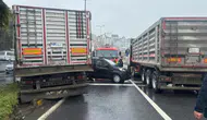 Zonguldak'ta tır, kırmızı ışıkta bekleyen 3 araca çarptı