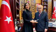 Alevi-Bektaşi Kültür ve Cemevi Başkanı Esma Ersin'den MHP Lideri Bahçeli'ye ziyaret