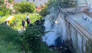 Çorum'da apartmanın tandırlığında yangın çıktı