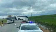 Tekirdağ'da 1 Mayıs kutlamalarına giden işçileri taşıyan otobüs kaza yaptı : 1 yaralı