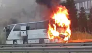 TEM'de Gebze mevkiinde yolcu otobüsü küle döndü