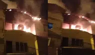Hakkari’de 3 katlı ev alevlere teslim oldu