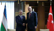 Cumhurbaşkanı Erdoğan, Özbekistan Cumhurbaşkanı Mirziyoyev ile bir araya geldi