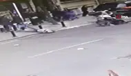 Şişli'de motosiklet yayaya çarptı, 2 kişi yaralandı