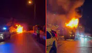 Esenyurt'ta seyir halindeyken yanan tır alevlere teslim oldu
