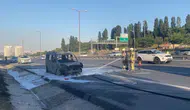 Esenyurt TEM Otoyolu'nda seyir halindeki araçta yangın çıktı
