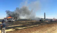 Şanlıurfa'da sondaj aracı ve karavan yandı : 3 işçi yaralandı