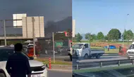 Bursa'da otomobil alev alev yandı