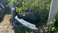 Afyonkarahisar'da otomobil takla atarak evin bahçesine devrildi : 1 yaralı