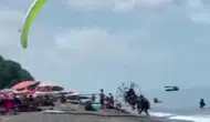 Düzce'de motorlu paraşüt kalabalığa daldı : 3 kişi yaralandı