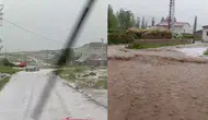 Sivas'ta dolu ve sağanak yağış etkili oldu