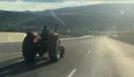 Çankırı’da 80 km hızla giden traktörü görenler şaşkına döndü