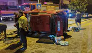 Aydın'da kontrolden çıkan araç takla attı, sürücü yaralandı