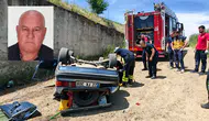 Tekirdağ'da otomobilin menfeze uçtuğu kazada sürücü öldü