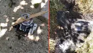 Kastamonu'da evin bahçesine düşen İHA, alev alev yandı