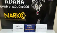 Adana'da otomobil kapısına gizlenmiş 6 kilo 250 gram sentetik uyuşturucu ele geçirildi