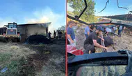 Bursa'da çiftlik yangını : 4 hayvan telef oldu, 2 bin saman küle döndü