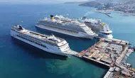 Bodrum’a kruvaziyer akını : İki dev gemi 4 bin 625 turistle geldi