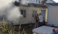 Muğla Bodrum'da işçi konteynerinde yangın