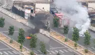 Diyarbakır'da motosiklet alev alev yandı