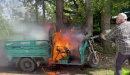 Amasya'da elektrikli motosiklet şarj ederken patladı !