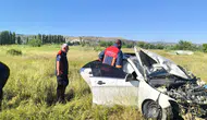 Çorum'da kaza : Otomobil şarampole devrildi