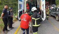 Hatay Belen'de kaza : Motosiklet sürücüsü şarampole yuvarlandı