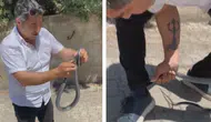 Hatay'da çıplak elle yakaladığı yılan bacağını ısırdı