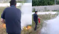 Karabük'te makinistler treni durdurup yangına müdahale etti
