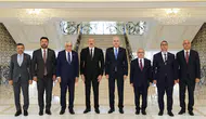 Bakü'de Azerbaycan Cumhurbaşkanı Aliyev TBMM Başkanı Kurtulmuş'u kabul etti