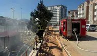 Bilecik'te yapımı süren stadyum inşaat alanında yangın çıktı