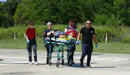 Samsun'da yüksekten düşüp yaralanan kadın için ambulans helikopter havalandı