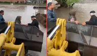 Kars'ta sel nedeniyle evlerinde mahsur kalan yaşlı çift kurtarıldı