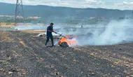 Çanakkale Çan'da tarım arazisinde yangın : Ekipler kontrol altına aldı