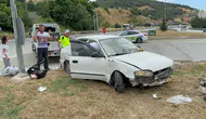 Samsun Atakum'da kontrolden çıkan otomobil refüje çıktı