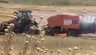 Balıkesir'de balya makinesinde çıkan yangın tarlaya sıçradı