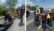 Tekirdağ’da kontrolden çıkan motosiklet devrildi : 1’i çocuk 3 yaralı