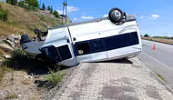 Bingöl-Erzurum kara yolunda minibüs takla attı : 1 yaralı
