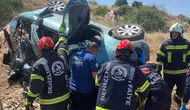 Denizli'de kontrolden çıkan otomobil şarampole devrildi : 4 yaralı