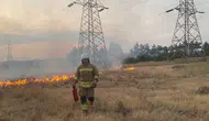 Hatay Erzin'de trafoda çıkan yangın otluk alana sıçradı