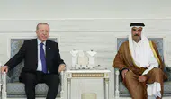 Cumhurbaşkanı Erdoğan, Katar Emiri Al Thani ile bir arada